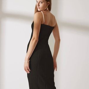 Women’s  XS black pearl strap cami dress